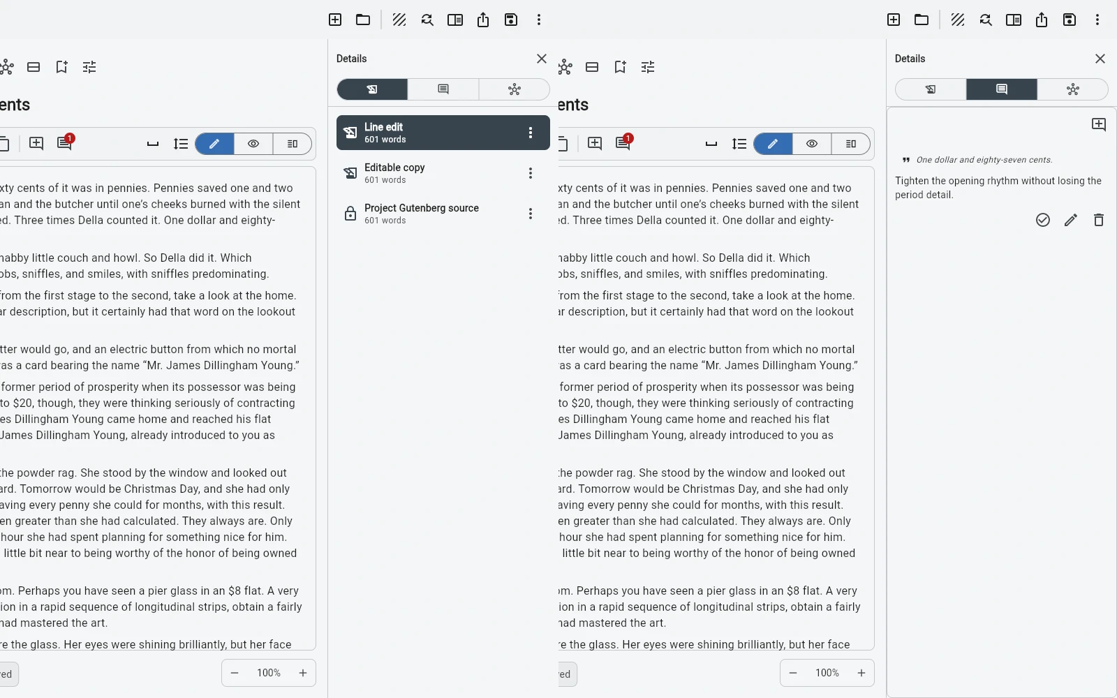 Named revisions of one chapter in B-Maker